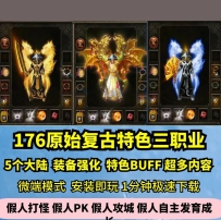 lf176原始复古三职业热血传奇单机版5大陆特色BUFF强化GM假...