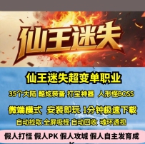 Gom仙王迷失超变单职业35大陆酷炫靓装打宝神器